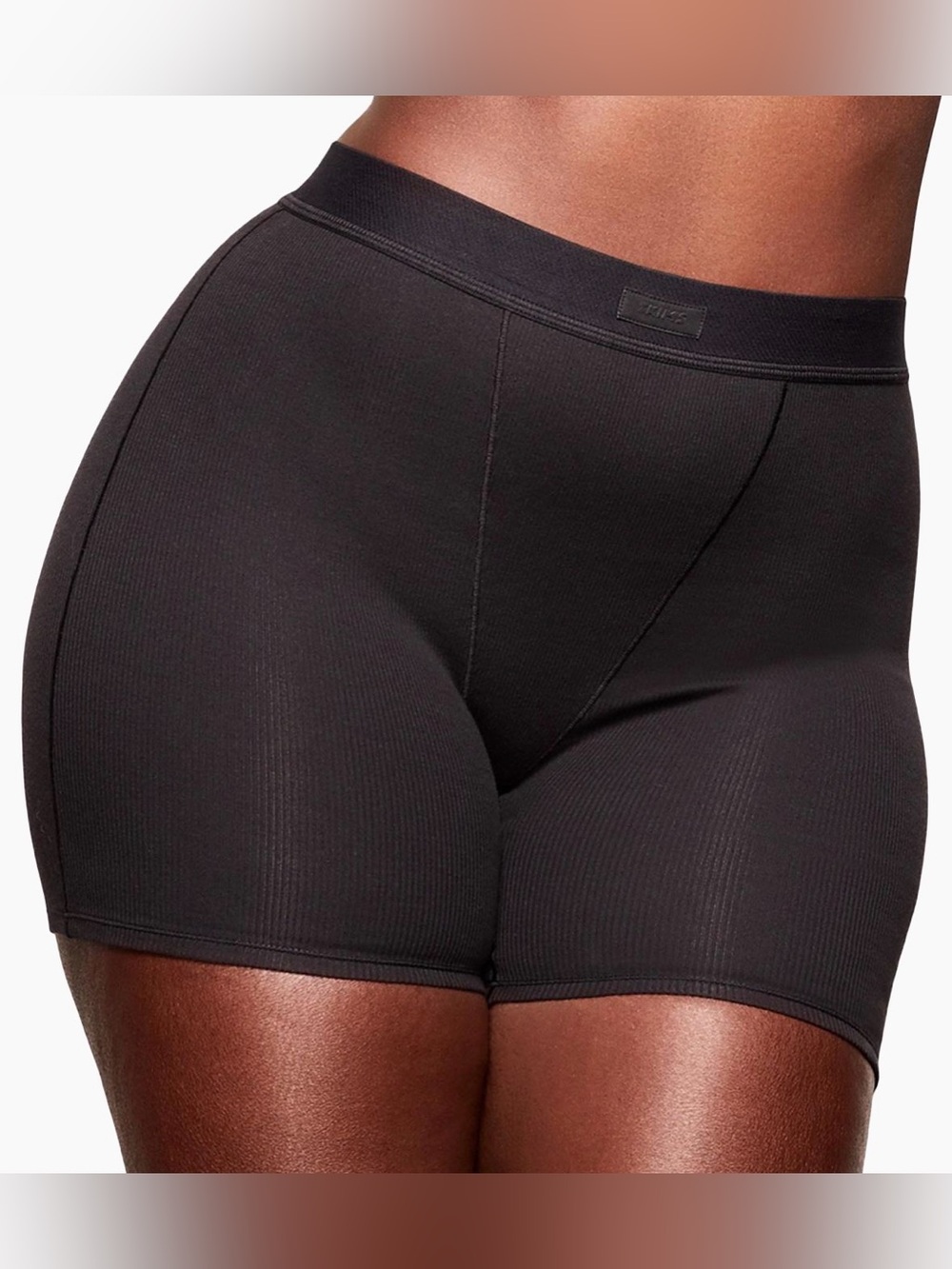 NWT SKIMS Black Cotton Ribbed Boxer - Picture 5 of 11